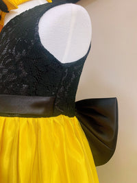 Embroidered Lace Wiggle Emma Princess Black With Yellow Dresses