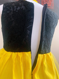 Embroidered Lace Wiggle Emma Princess Black With Yellow Dresses