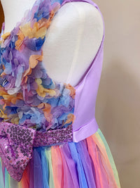 Rainbow Purple Flower Princess Dresses