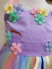 Unicorn Lace Princess Dresses Easter Girls Purple With Rainbow Purple Dresses