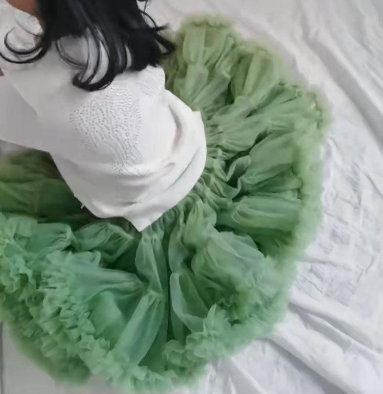 Girls Tutu Skirt Avocado Green