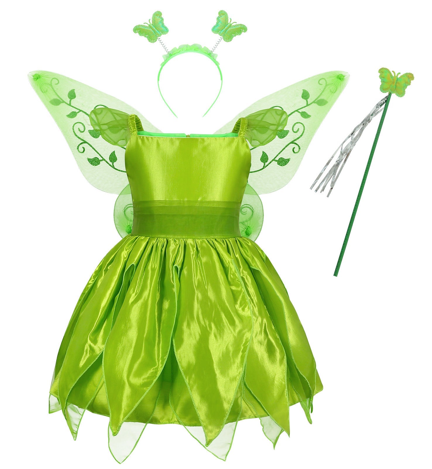 Magic Little Fairy Tinker Bell Costume With Butterfly Wings Party Dress Style1