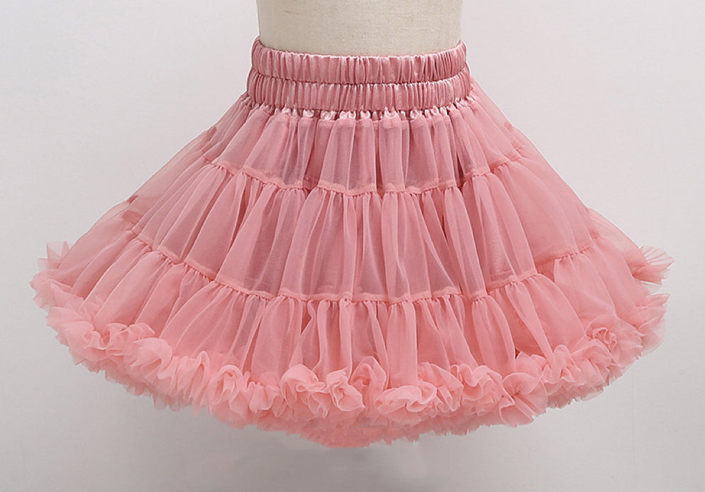 Girls Tutu Skirt Two Sides Double Fluffy Red Bean Paste