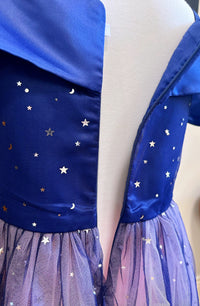 Embroidered Lace Star Navy Princess Dresses