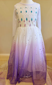 Elegant and Luxurious Frozen Elsa Princess Dresses White With Purple Style2