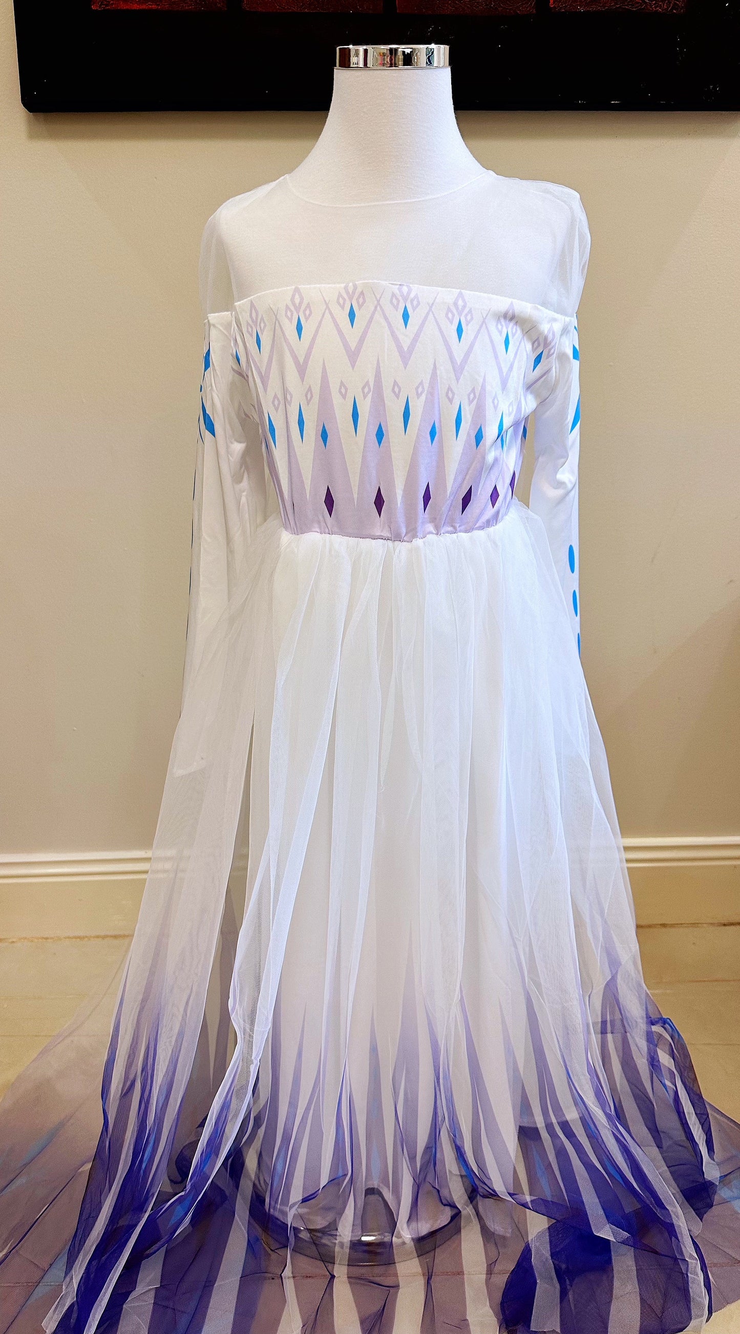 Elegant and Luxurious Frozen Elsa Princess Dresses White With Purple Style1