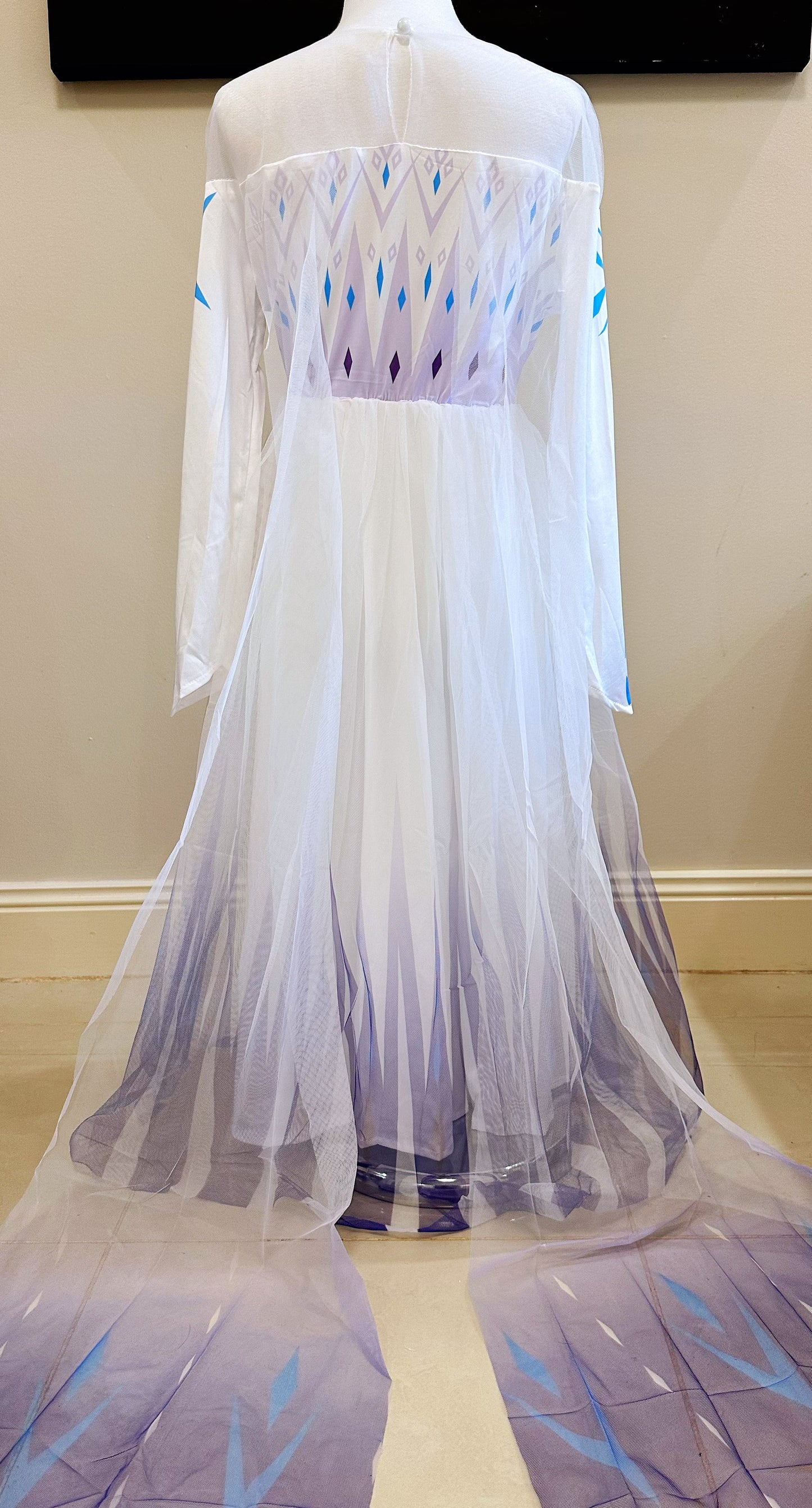 Elegant and Luxurious Frozen Elsa Princess Dresses White With Purple Style1