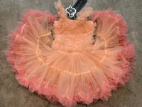 Siamese Tutu Dress Peach With Watermelon Red Edge