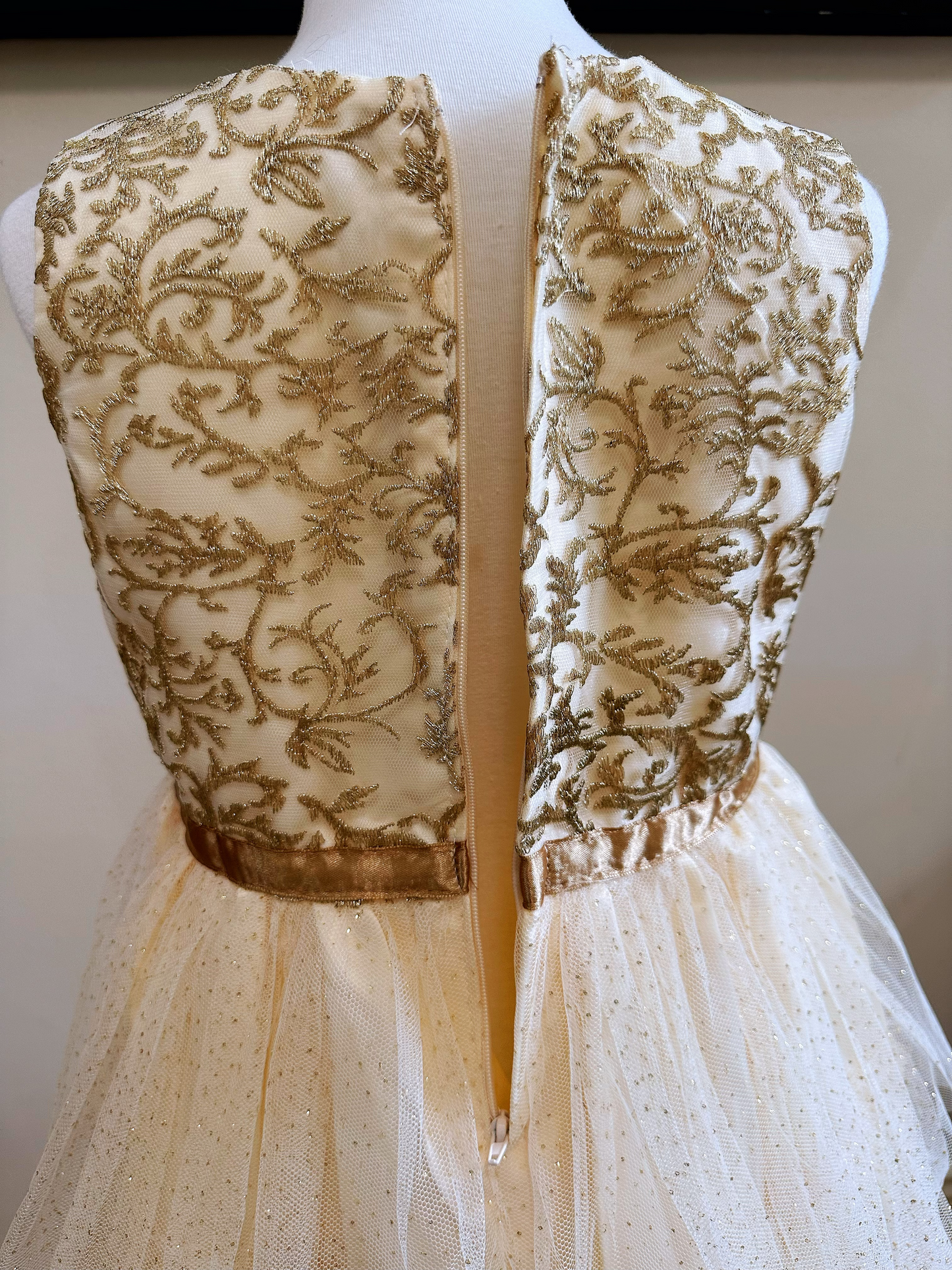 Embroidered Lace Christmas Golden Princess Dresses