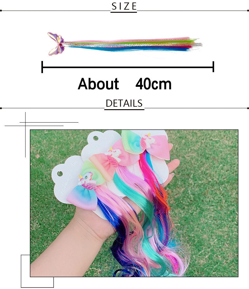 Children's Hair Accessories Colourful Wig With Hairpin