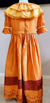 Girls Costume Orange Encanto Pepa Princess Long Dresses