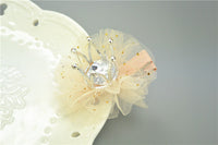 Three-dimensional Diamond Pearl Lace Crown Hairpin 1