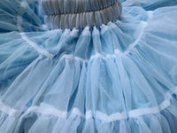 Girls Tutu Skirt Two Sides Double Fluffy Frozen Rainbow Light Blue