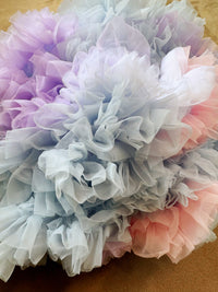 Girls Tutu Skirt Two Sides Double Fluffy Frozen Rainbow Light Blue