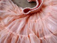 Girls Tutu Skirt Two Sides Double Fluffy Peach With Pink Edge