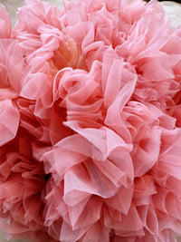 Girls Tutu Skirt Two Sides Double Fluffy Peach With Pink Edge