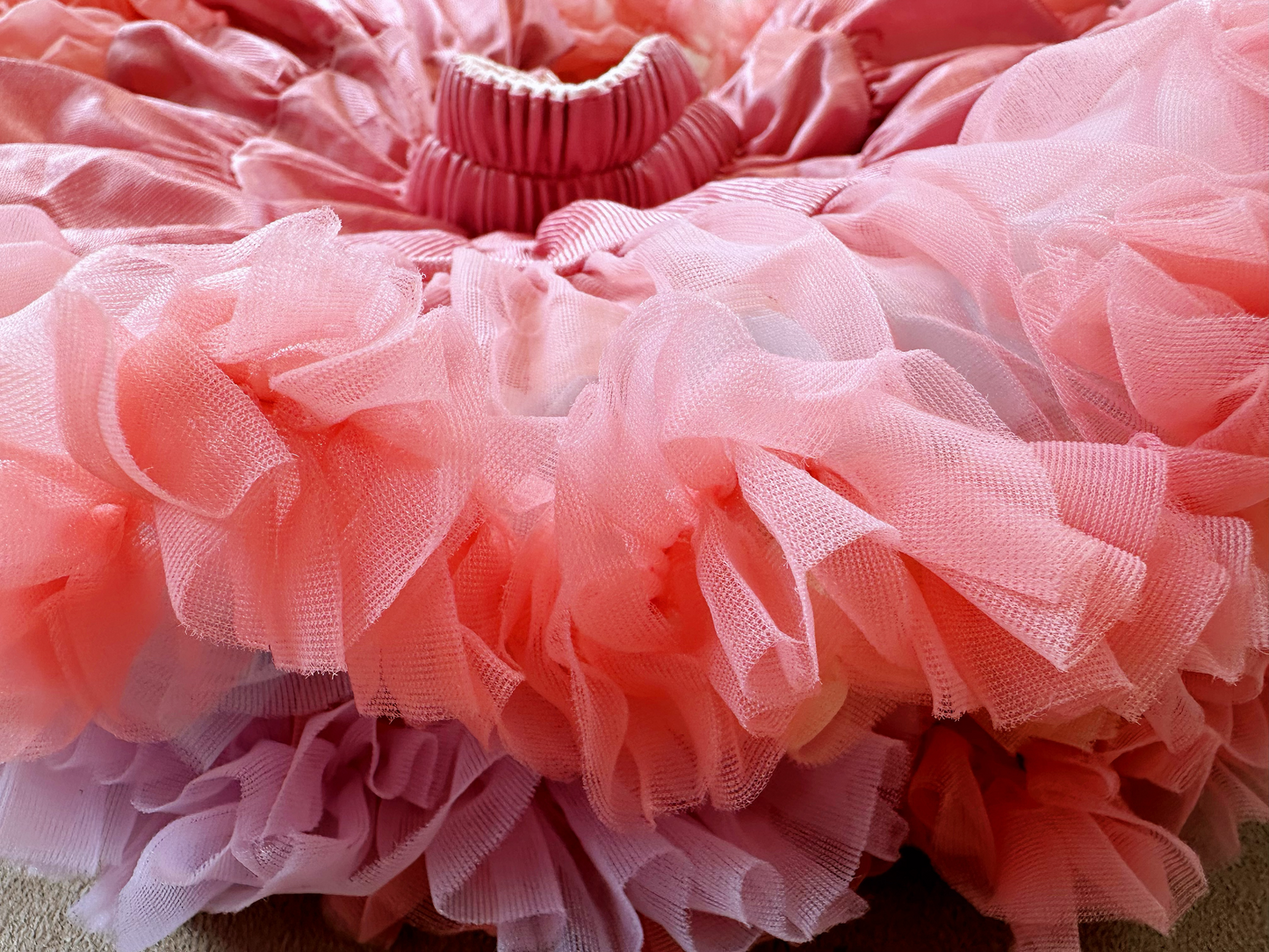 Girls Tutu Skirt Two Sides Double Fluffy Rainbow Pink