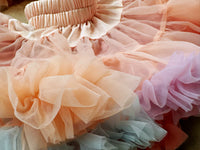 Girls Tutu Skirt Two Sides Double Fluffy Rainbow Pink