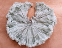 Girls Tutu Skirt Two Sides Double Fluffy Light Grey