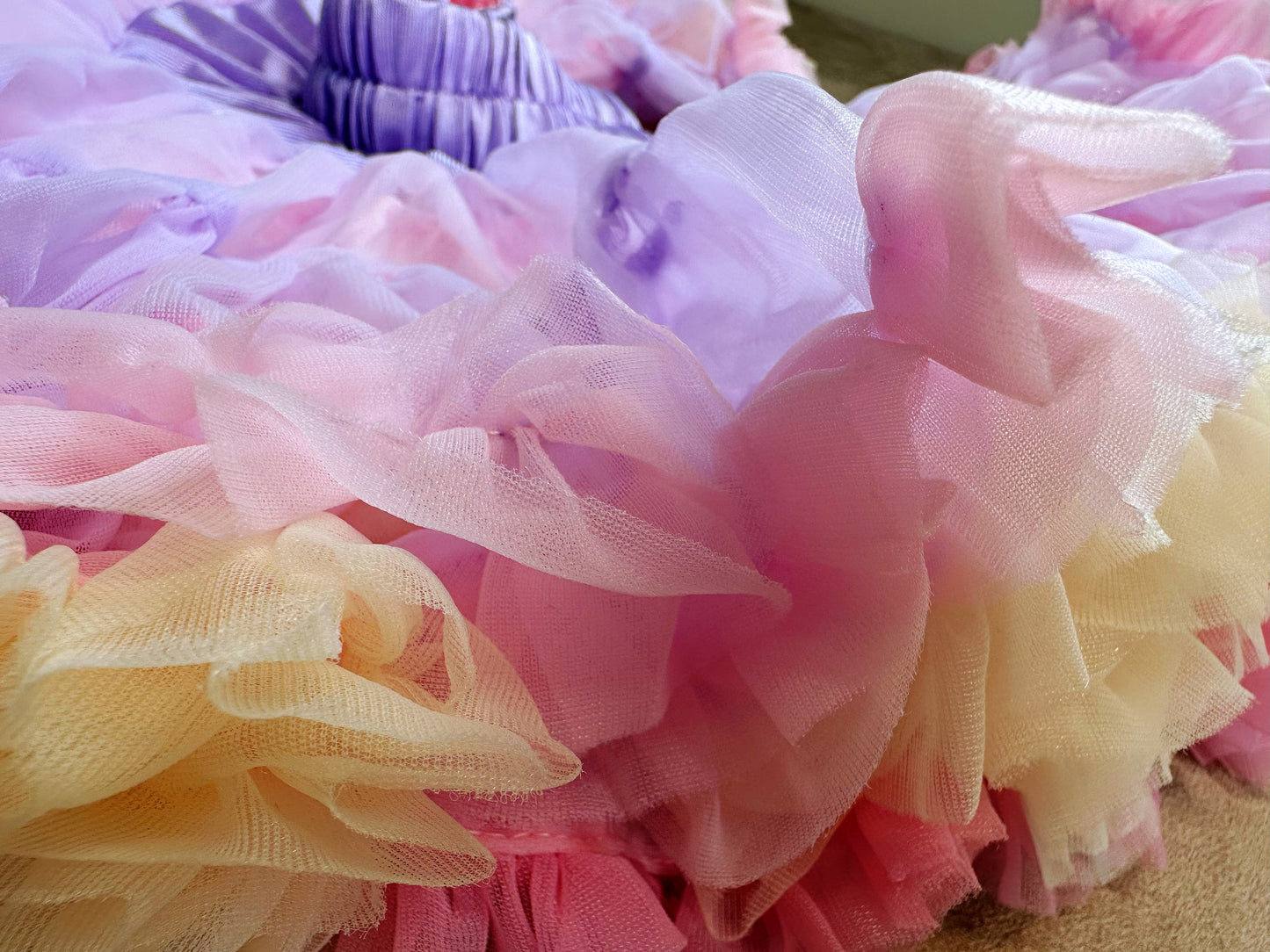 Girls Tutu Skirt Two Sides Double Fluffy Rainbow Purple