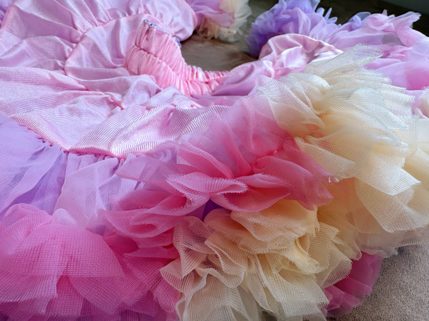 Girls Tutu Skirt Two Sides Double Fluffy Rainbow Purple