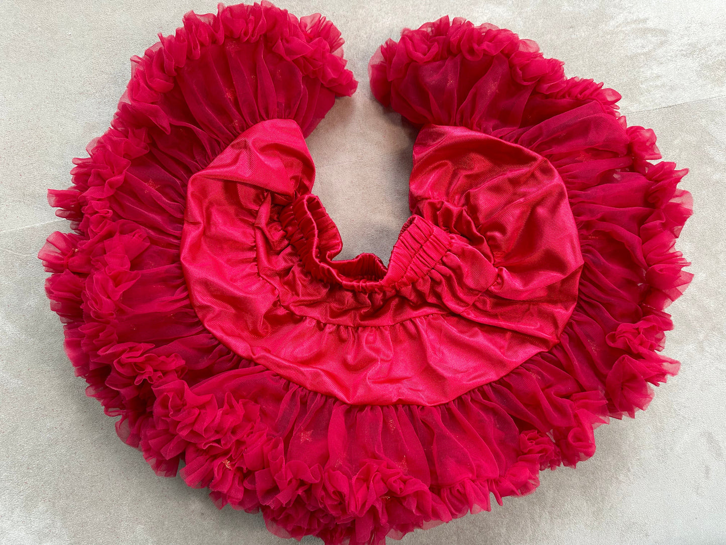 Girls Tutu Skirt Two Sides Double Fluffy Star Red