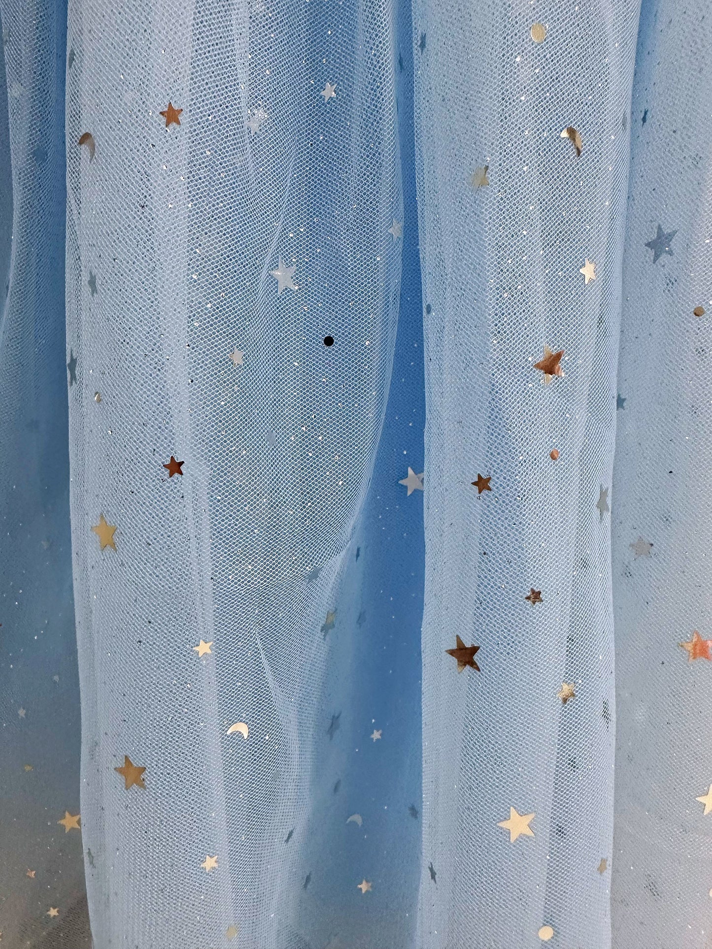 Embroidered Lace Star White with Star Blue Princess Dresses