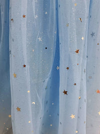 Embroidered Lace Star White with Star Blue Princess Dresses