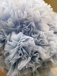 Girls Tutu Skirt Double Fluffy White with Light Blue