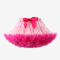 Girls Tutu Skirt Pink With Rose Red Edge