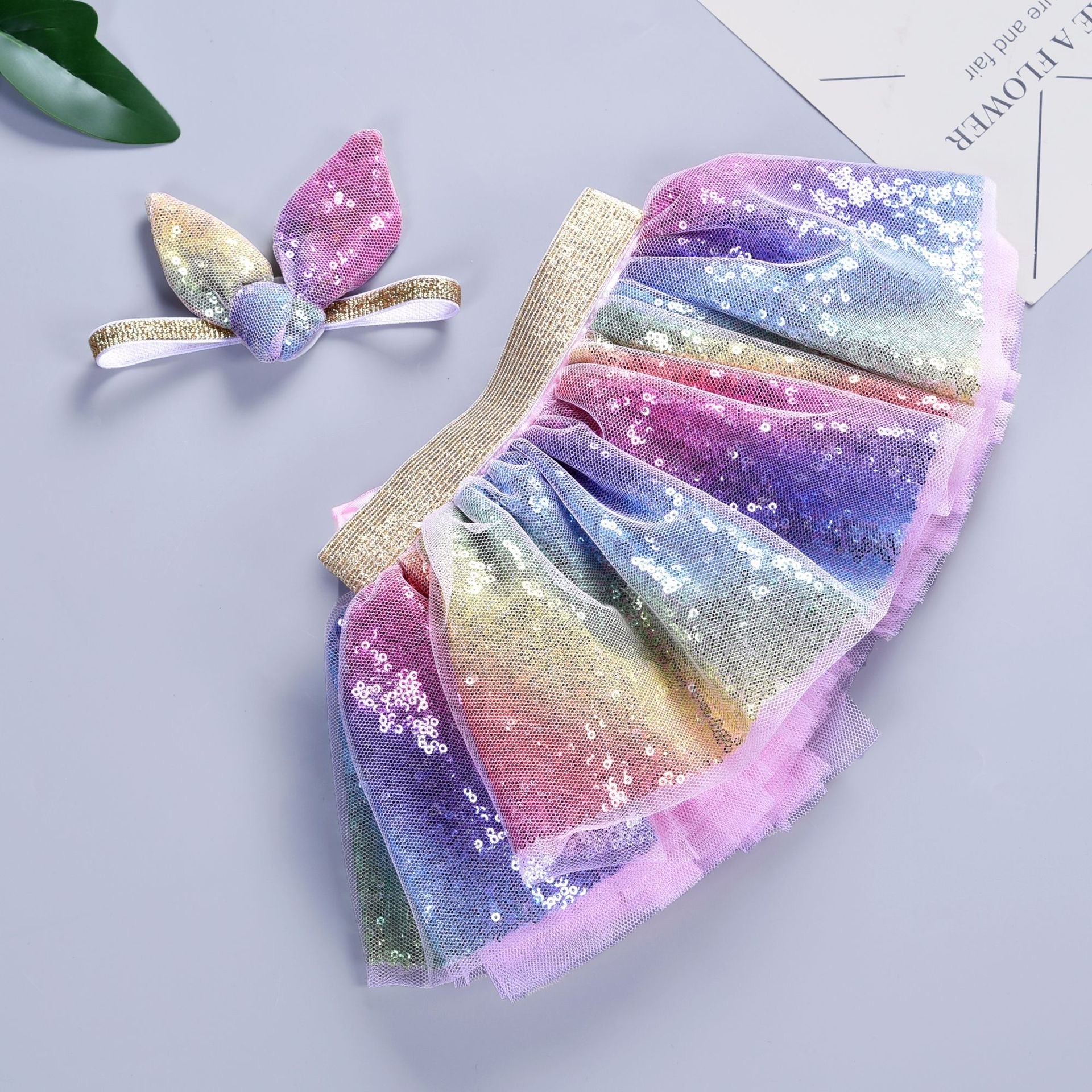 Girls Tutu Skirt Shining Rainbow