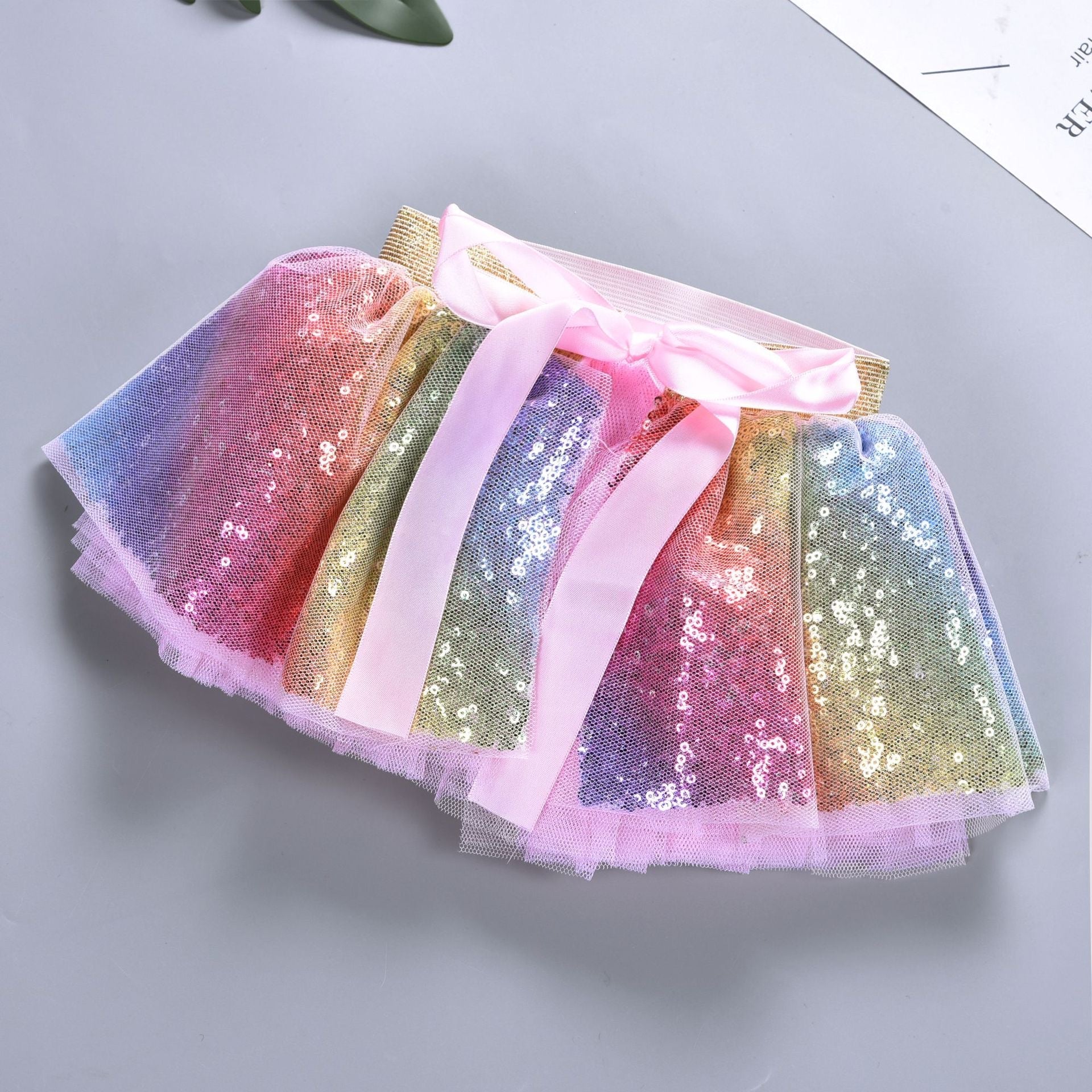 Girls Tutu Skirt Shining Rainbow