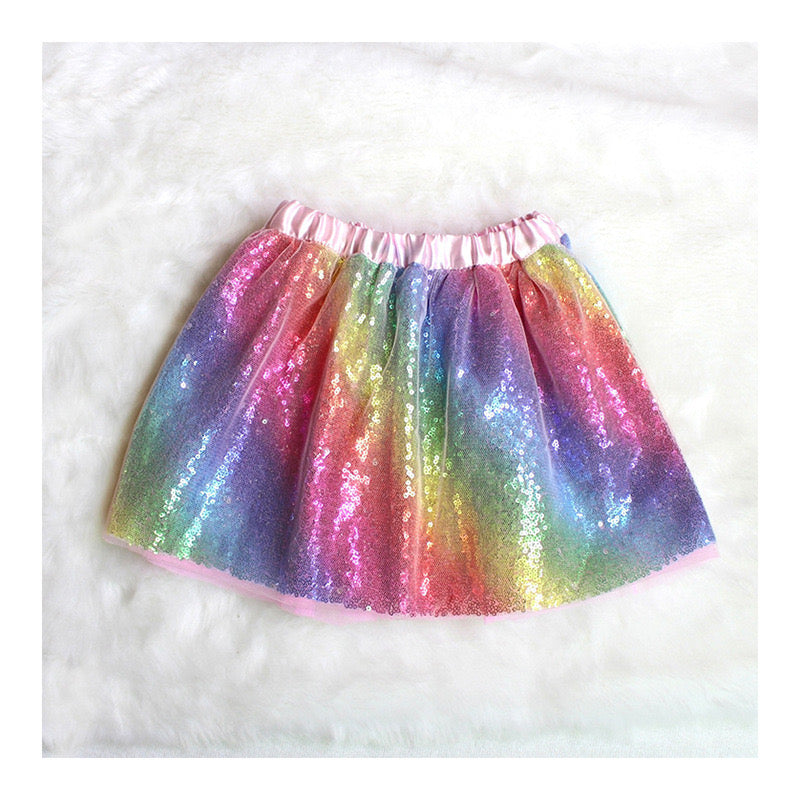 Girls Tutu Skirt Shining Rainbow