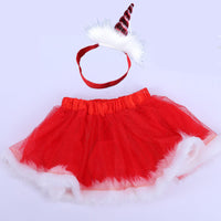 Girls Tutu Skirt Little Santa