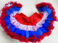 Girls Tutu Skirt Red With White With Royal Blue