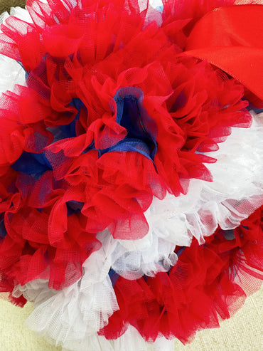 Girls Tutu Skirt Red With White With Royal Blue