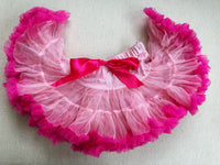 Girls Tutu Skirt Pink With Rose Red Edge