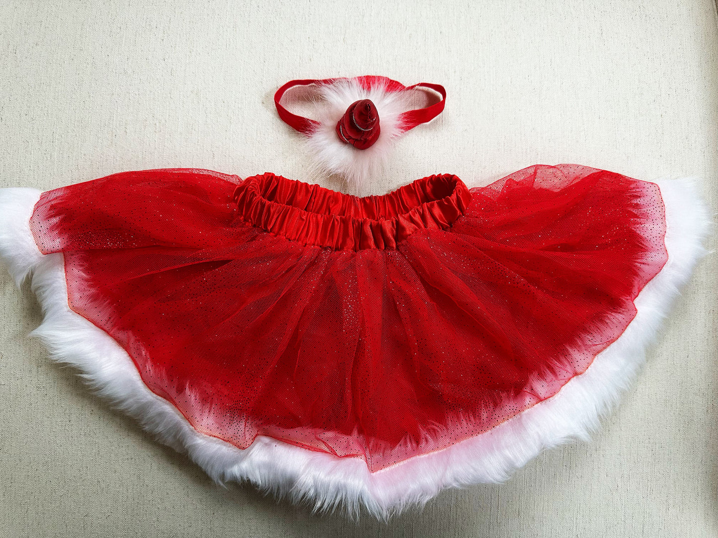 Girls Tutu Skirt Little Santa