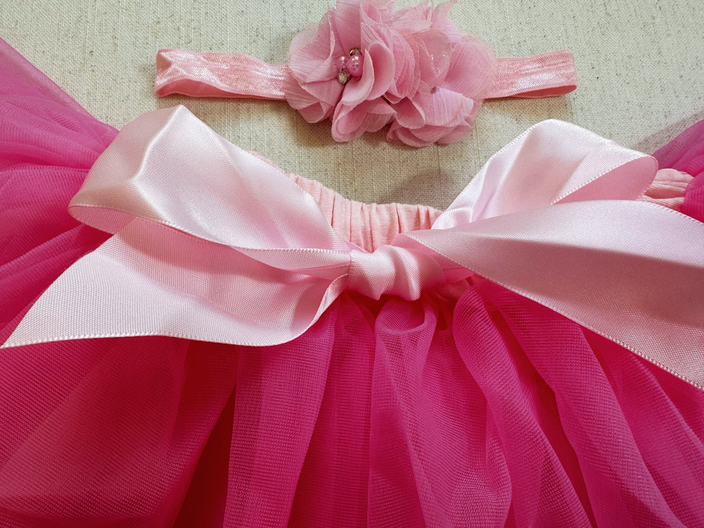 Tutu Skirt For Baby Rose Red With Pink