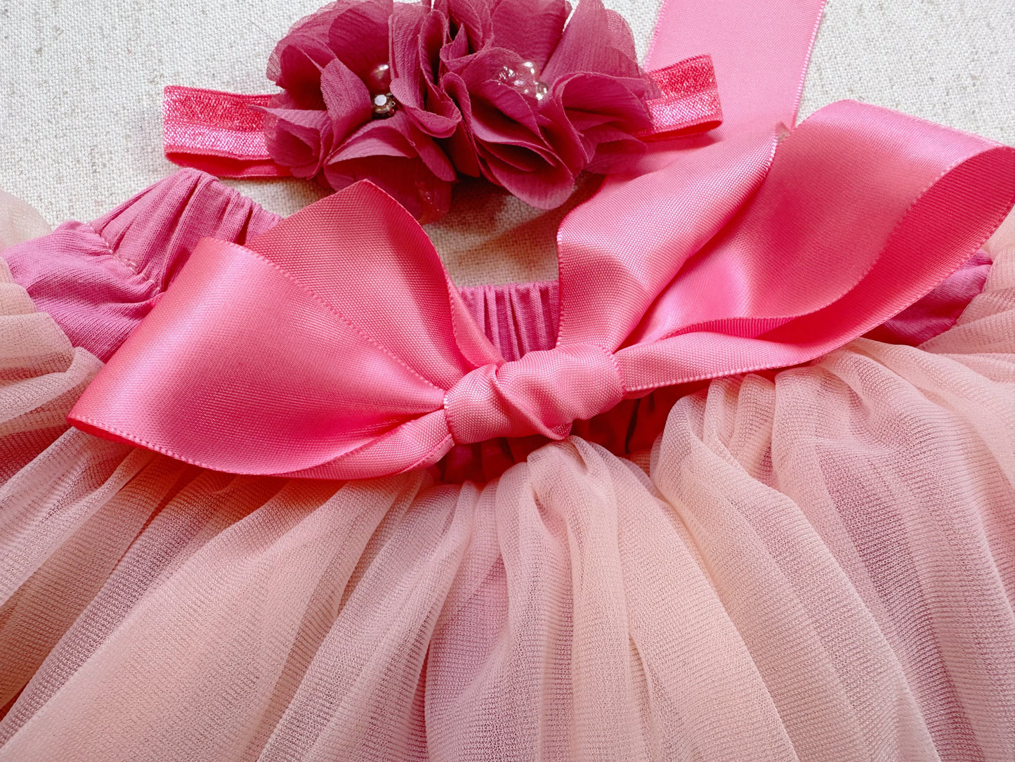 Tutu Skirt For Baby Pink With Peach