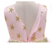 Embroidered Lace Princess Dresses Pink With Golden Star