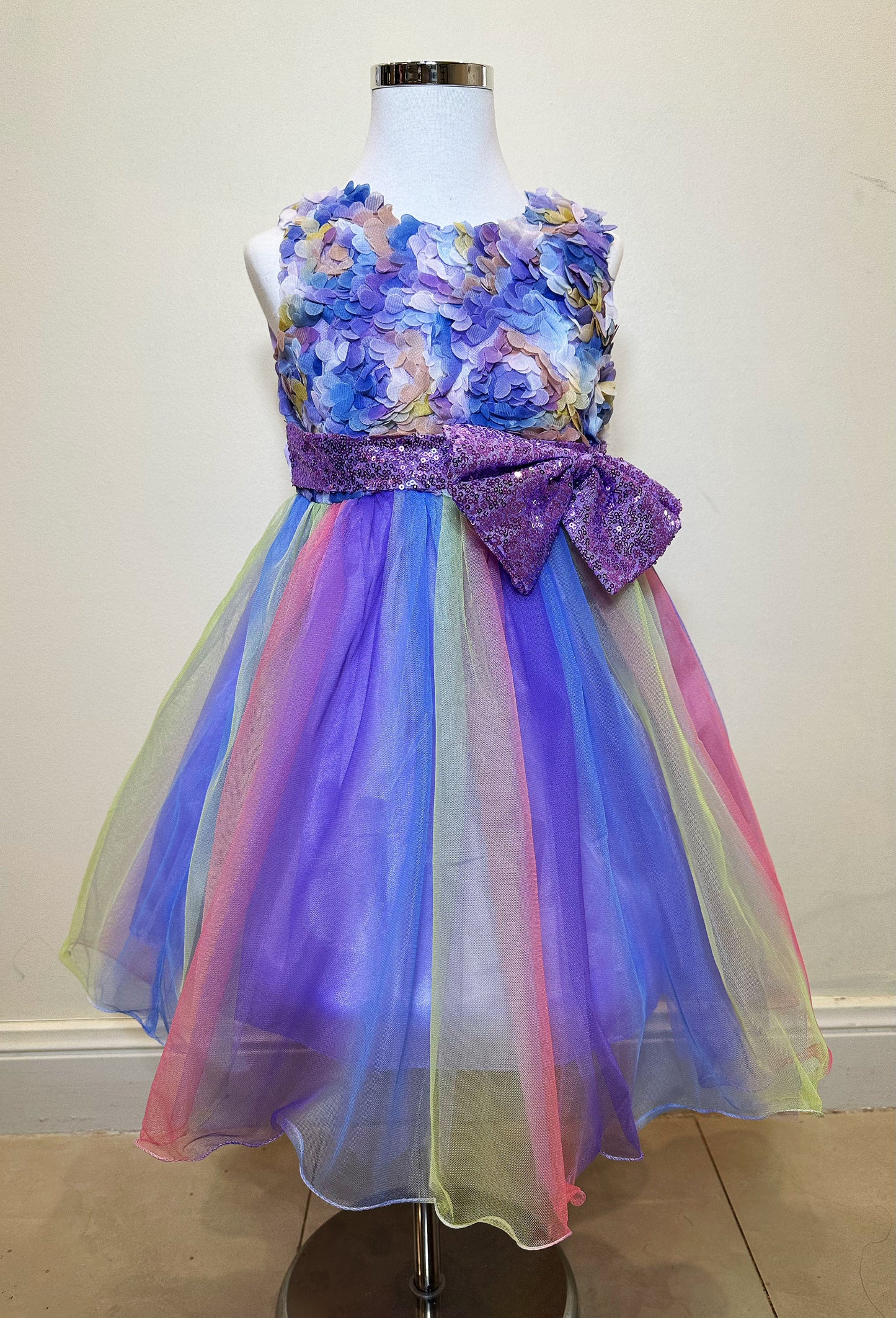 Rainbow Purple Flower Princess Dresses