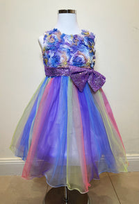 Rainbow Purple Flower Princess Dresses