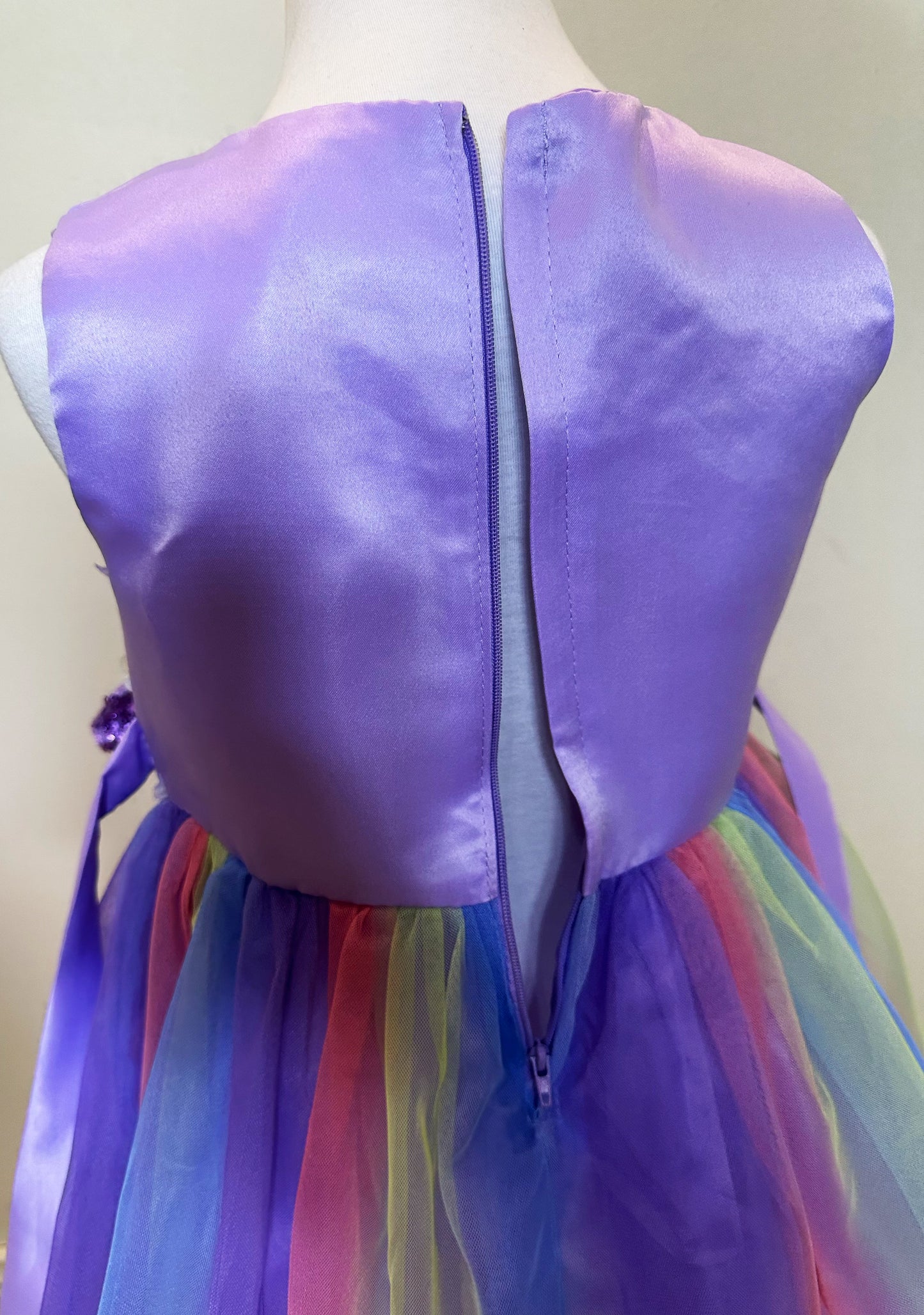 Rainbow Purple Flower Princess Dresses