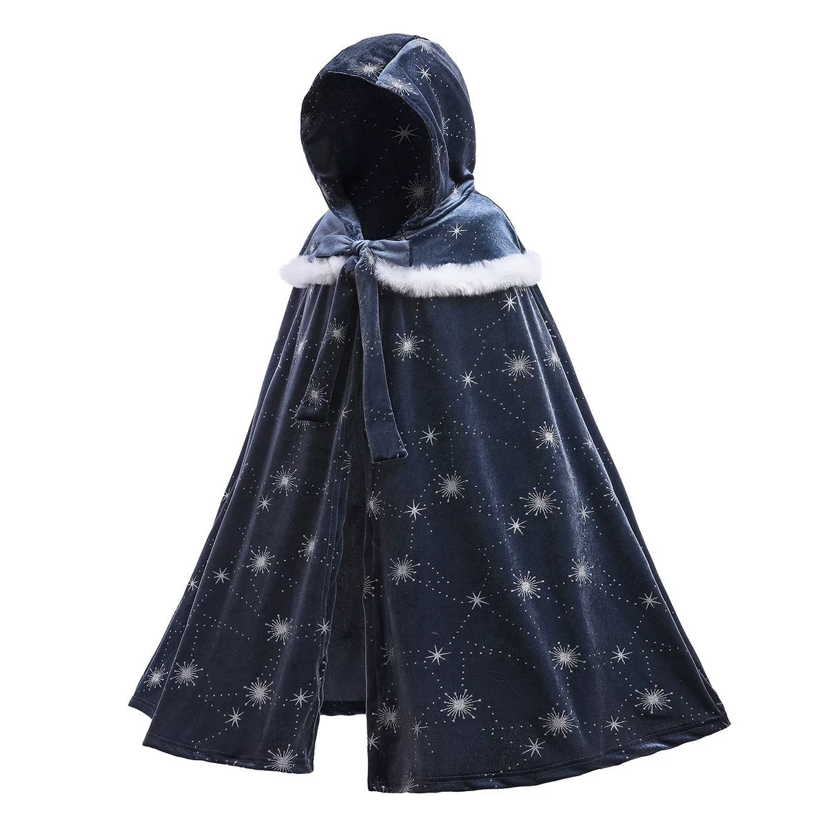 Princess Winter Cloak Cape Navy Star Blue