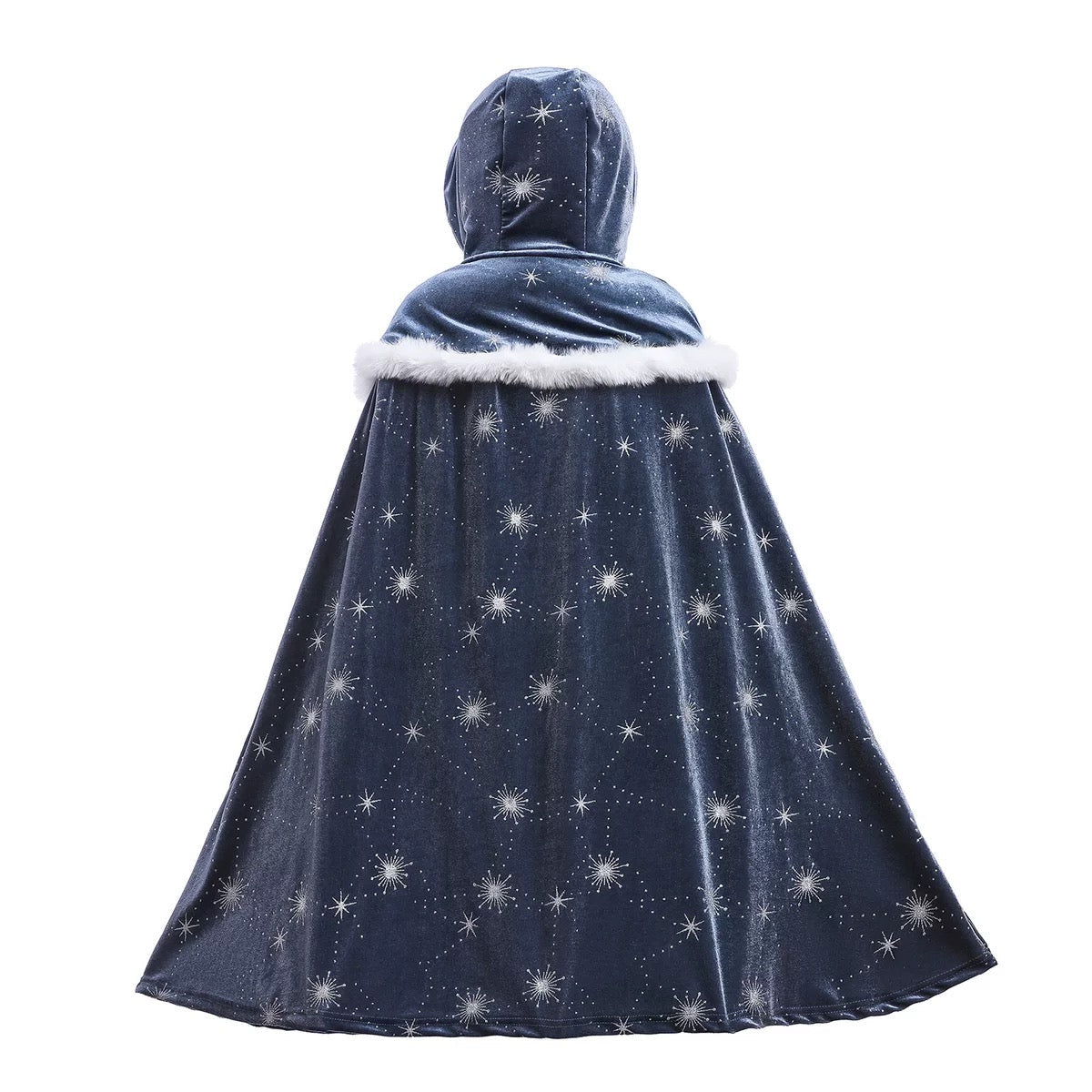 Princess Winter Cloak Cape Navy Star Blue