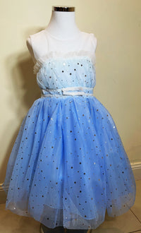 Embroidered Lace Star White with Star Blue Princess Dresses