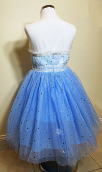 Embroidered Lace Star White with Star Blue Princess Dresses