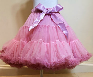 Girls Tutu Skirt Pink With Leather Pink Edge