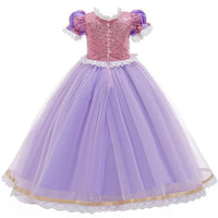 Girls Shinny Purple Sofia Rapunzel Princess Dresses Style1